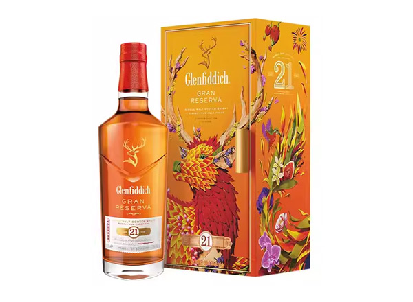 石家庄回收格兰菲迪21年700ml福鹿生花新年装福鹿呈祥新春礼盒装Glenfiddich苏格兰威士忌